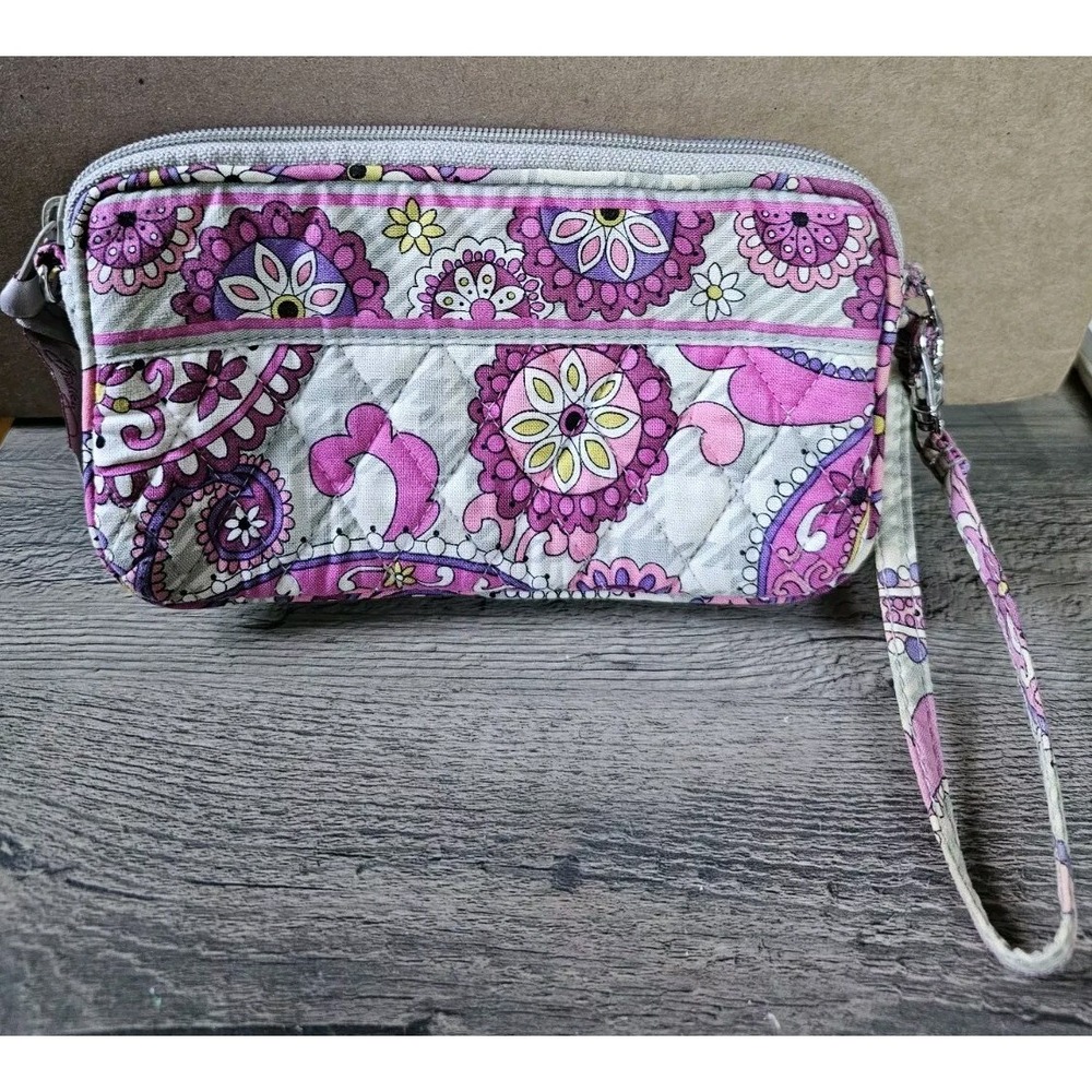 Vera Bradley Pink Floral Wristlet - Picture 1 of 12
